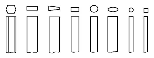 Профили прутков для изготовления пуансонов к мормышкам чертеж
