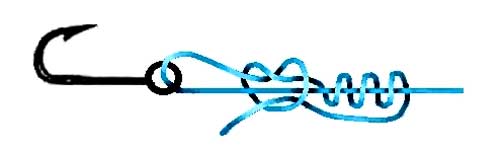 Рыболовный узел хоумер для привязывания колечка крючка изображение
