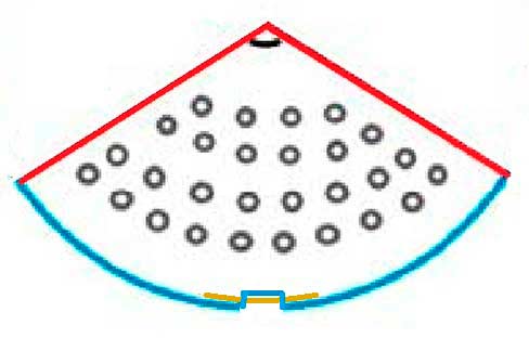 Вырезанный пропил в секторе конусной кормушки