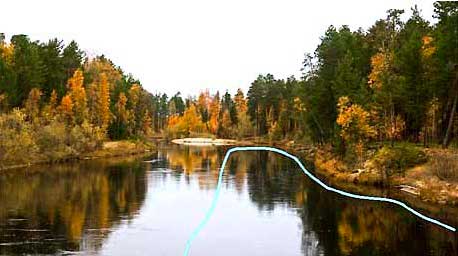 Ловля леща осенью в ямах реки фотография