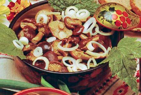 Грибы, отваренные на масле с соусом