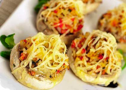 Шампиньоны фаршированные рисом сыром