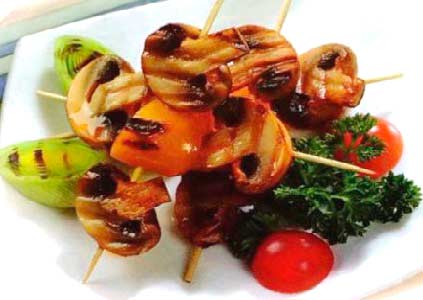 Грибы жареные с чесноком мукой