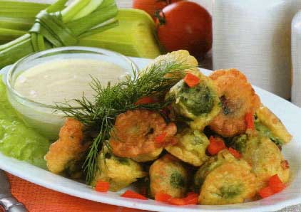 Жареная в кляре капуста с яйцами