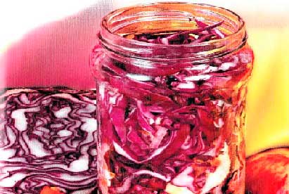 Краснокочанная маринованная капуста с укропом