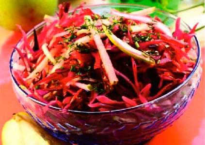 Квашеная краснокочанная капуста с хреном