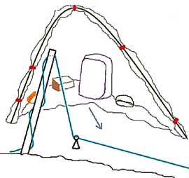 Полиэтиленовая рыбацкая палатка чертеж