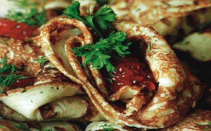 Икра красная и черная с укропом