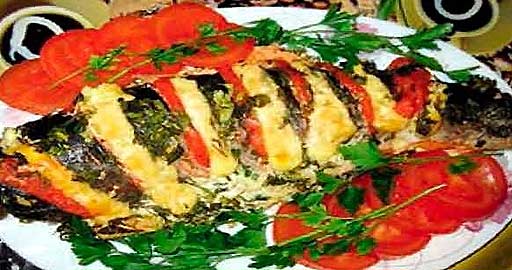Филе Форели запеченное с сыром и помидорами фотография