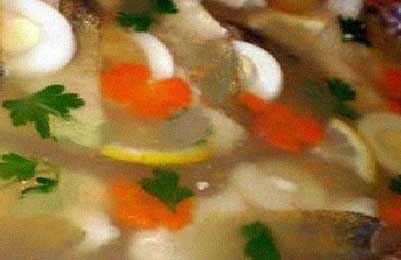 Карп заливной с грецкими орехами