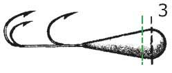 Балансировка грузила мормышки поролонки с тремя крючками чертеж