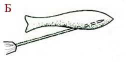 Прокол поролоновой рыбки шилом изображение