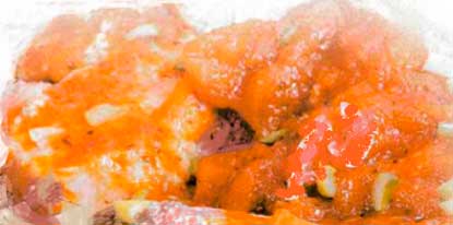 Минтай под маринадом с помидорами и корнем петрушки
