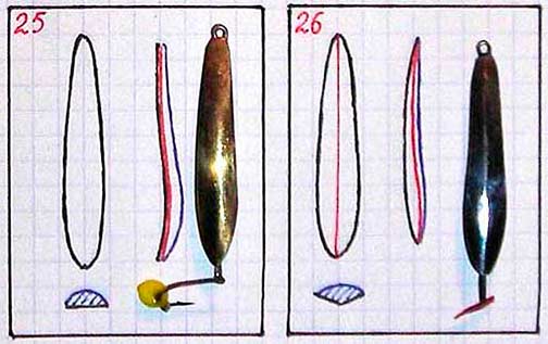 Чертежи самодельных блесен для отвесного блеснения окуня
