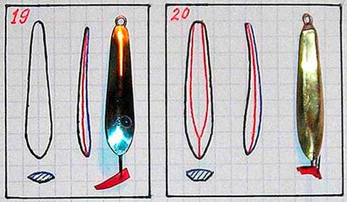 Чертежи самодельных отвесных для зимней ловли окуня блесен