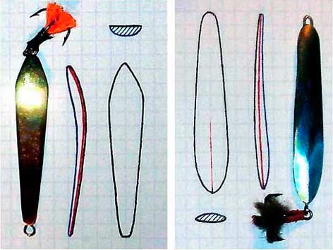 Чертеж и выкройка самодельной судаковой приманки