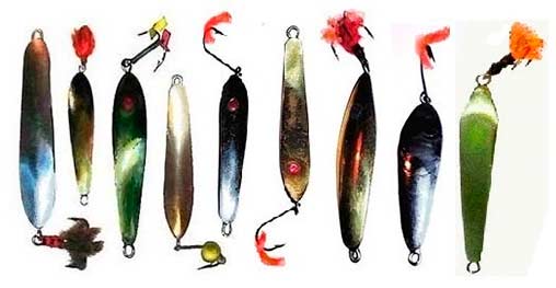 Блесны для ловли окуня на мормышечных проводках в коряжнике