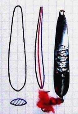 Чертеж окуневой блесны для отвесной ловли окуня на глубине