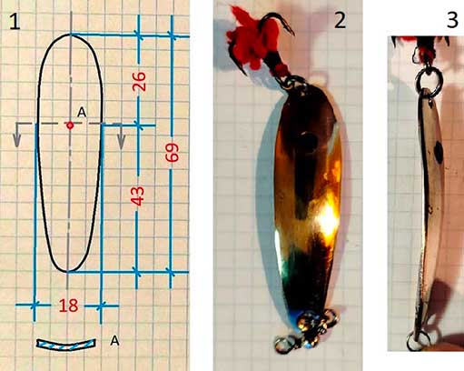Колеблющаяся блесна для ловли судака Планирующий лист