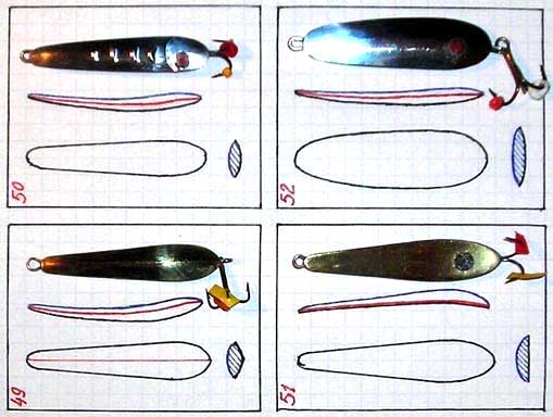 Чертежи для изготовления зимних судаковых блесен по выкройкам