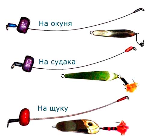 Кивок из часовой пружины для отвесной ловли судака на блесну