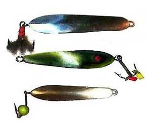 Окуневые блесны с искусственными насадками на крючках фотография