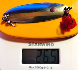 Вес колеблющейся блесны для ловли судака